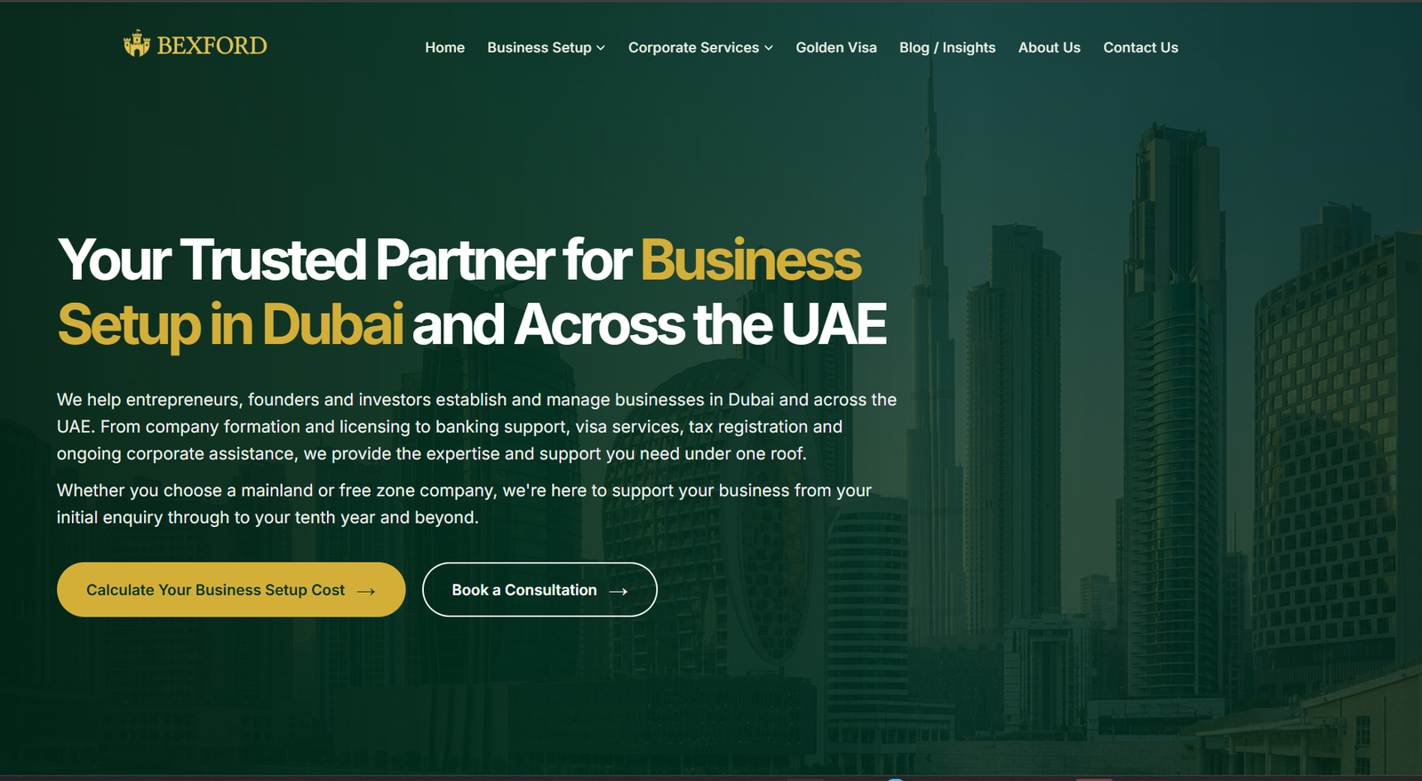 Bexford Corporate Services website